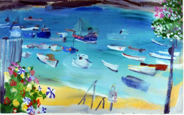 Boats and Flowers in St Ives - Emma Jeffryes