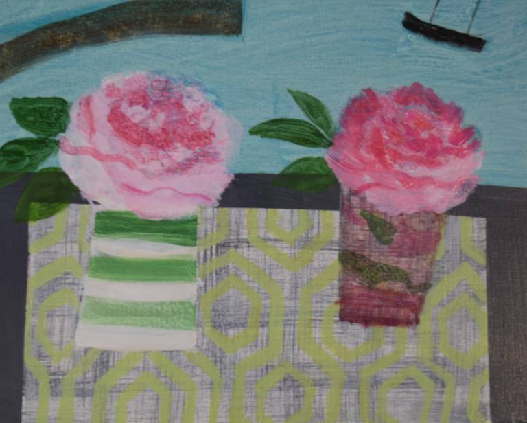 Two Pink Roses St Ives - Emma Jeffryes