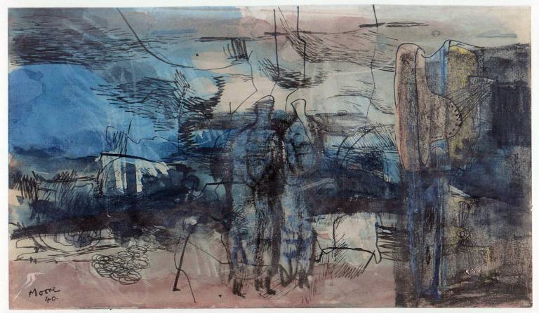Figures in a Landscape - Henry  Moore