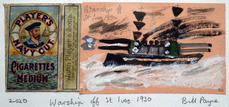 Bill  Payne - Warship off St Ives 1930
