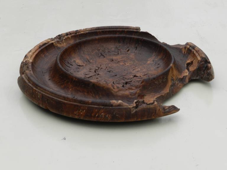 Large Turned Wooden Dish in Fumed Maple - Richard Chapman