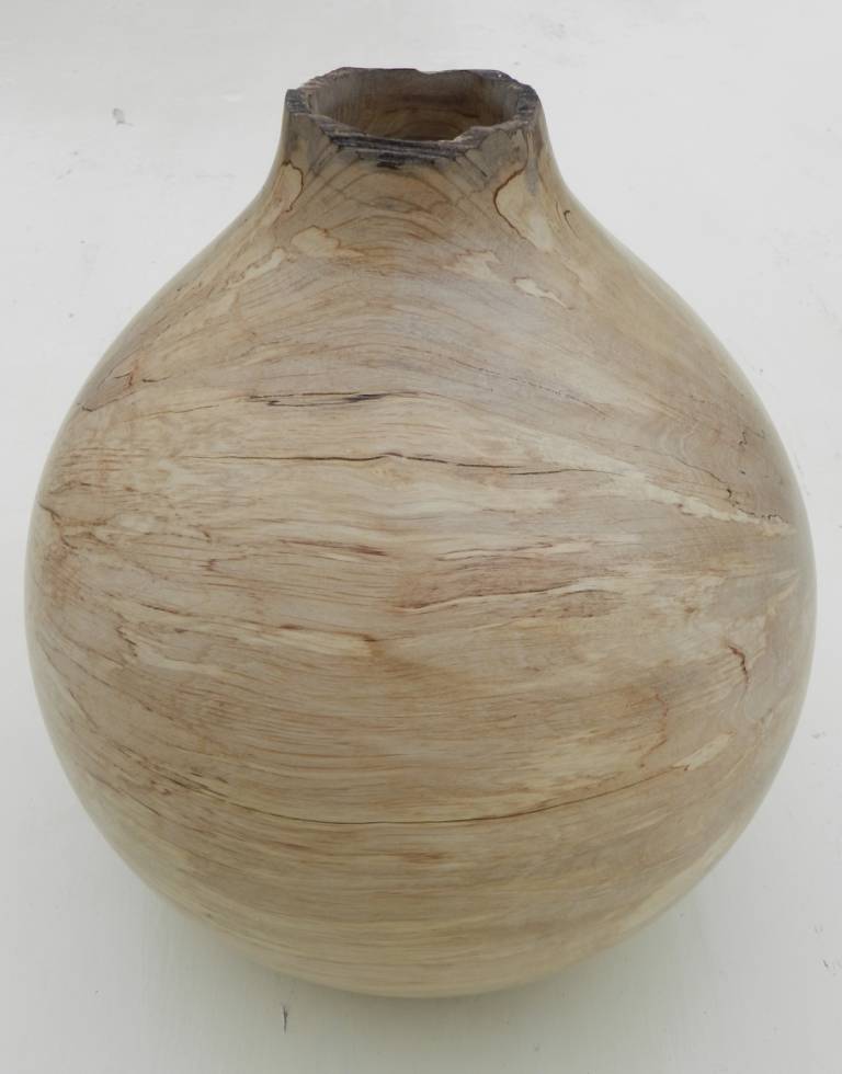 Large Turned Wooden Vase in Spalted Hornbeam - Richard Chapman