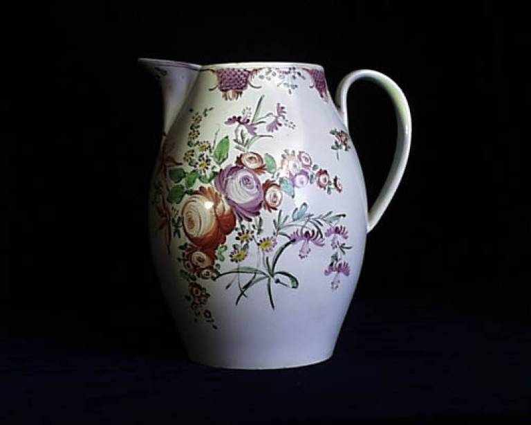 Large Floral Liverpool Porcelain Jug - Unknown