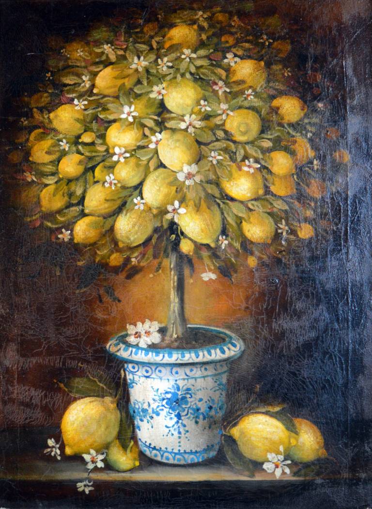 Lemon Tree with Blue Vase - Unknown