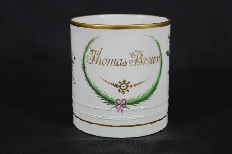 Pearlware Mug Named Thomas Brown - Unknown