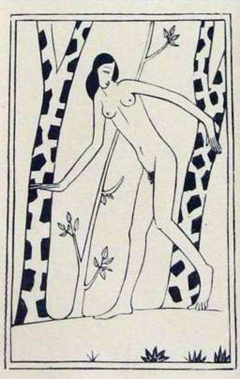 Female Nude in the Jungle - Eric Gill