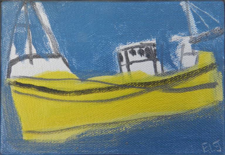 Yellow Trawler off Newlyn - Emma Jeffryes