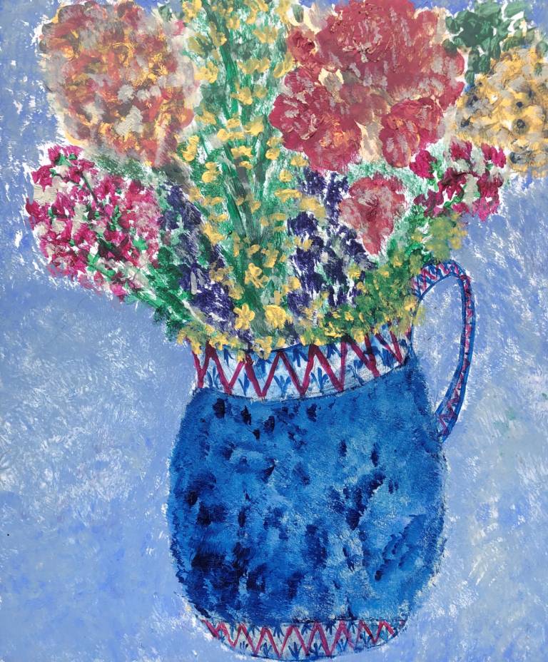 Flowers in a Blue Jug - Alex Crossley