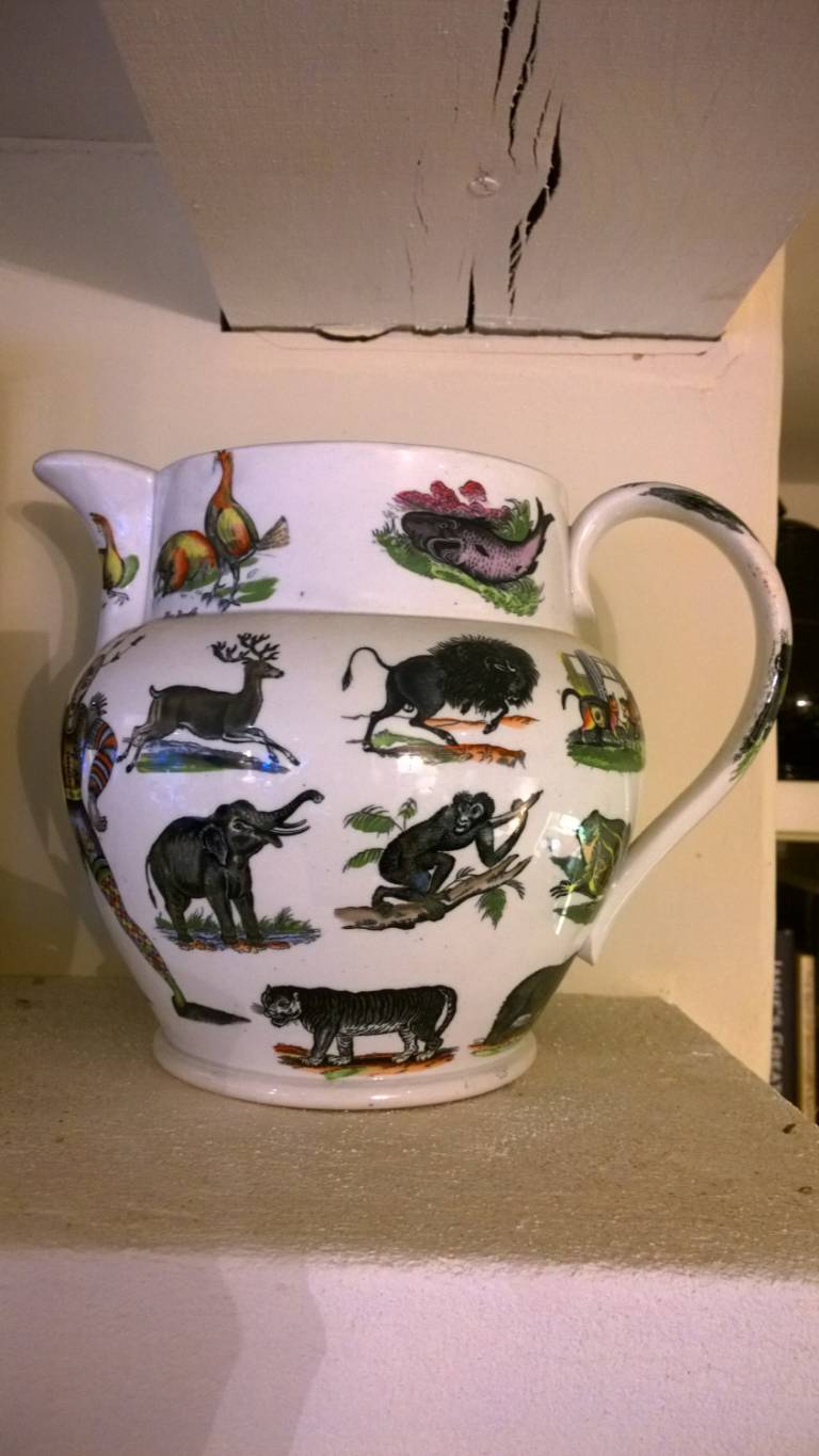 Elsmore and Forster Large Jug with Animals Named Joseph Holloway 1860 - Elsmore and Forster