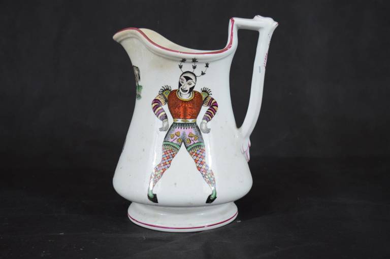 Elsmore and Forster - Elsmore and Forster Jug with Double Harlequins & Horse/Zebra Motif