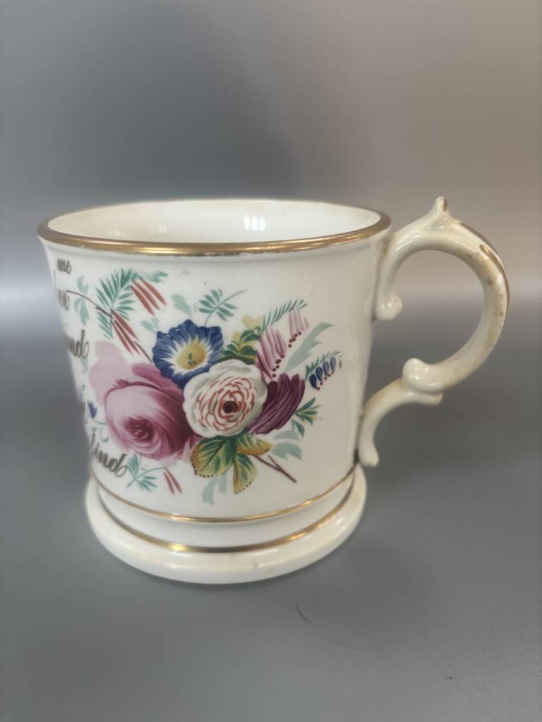 Unknown Artist - Lovely Staffordshire Mug with inscription "When this you see......."