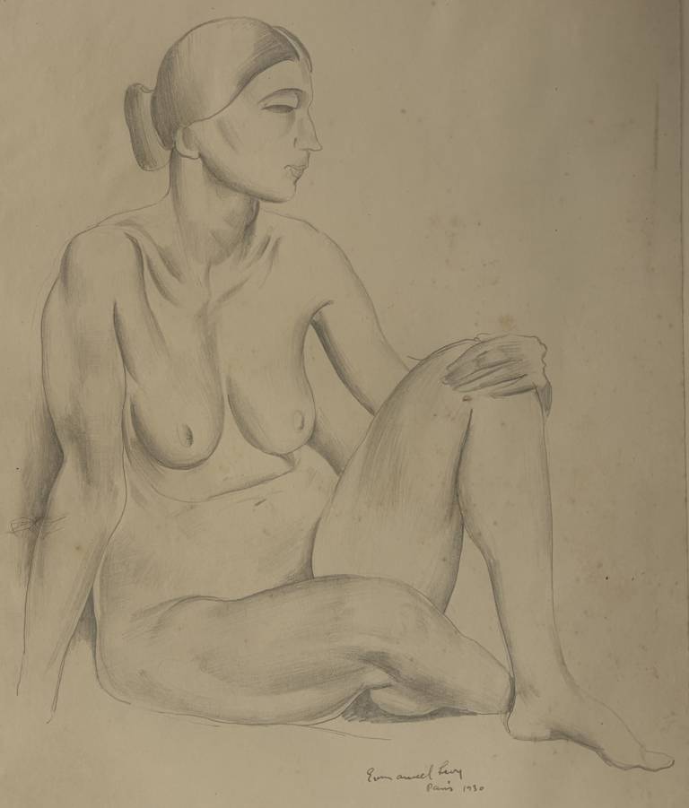 Emmanuel Levy - Sitting Female Nude Study