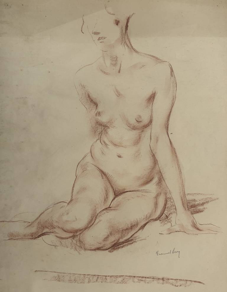 Emmanuel Levy - Sitting Female Nude Study