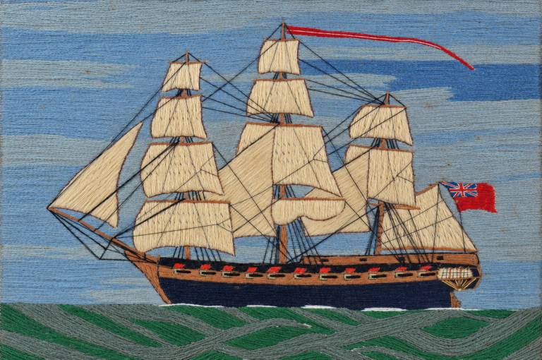 Sailing Frigate with British Flag - Colin Millington