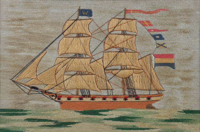 Sailing Frigate with Flags Flying W - Colin Millington
