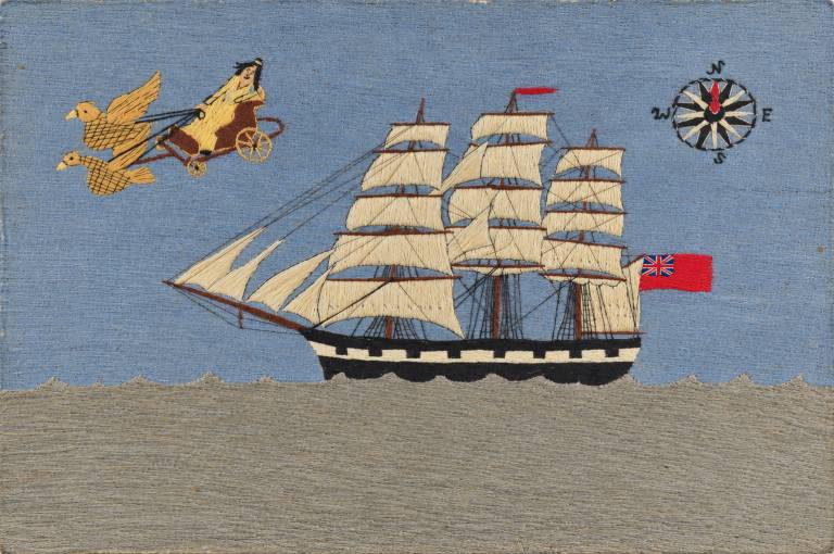 Frigate Under Sail with Compass and Flying Chariot - Colin Millington