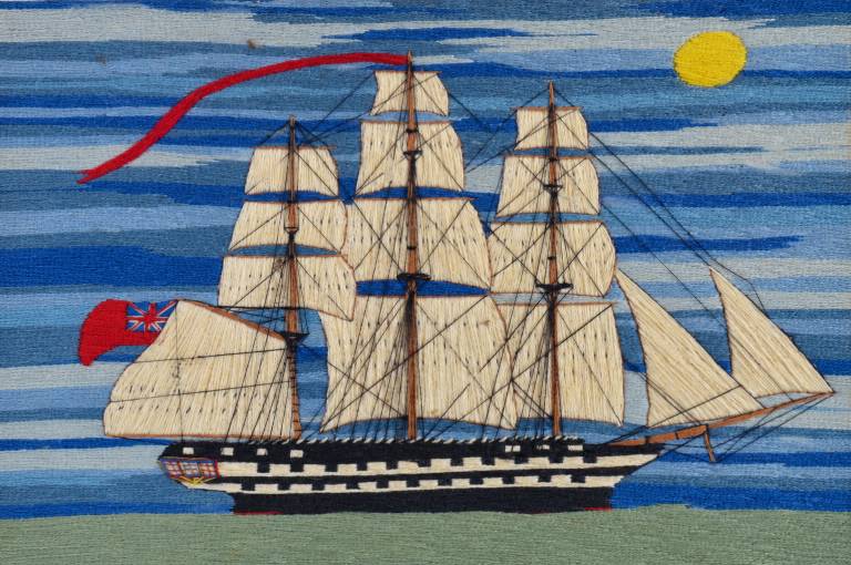 Frigate Under Sail with Sun - Colin Millington