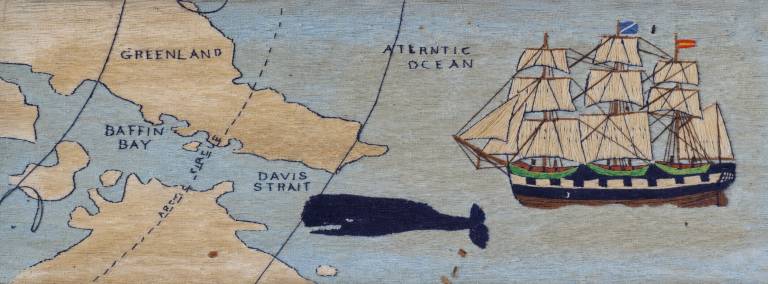 Frigate with Whale and Map of Greenland and Baffin Bay - Colin Millington