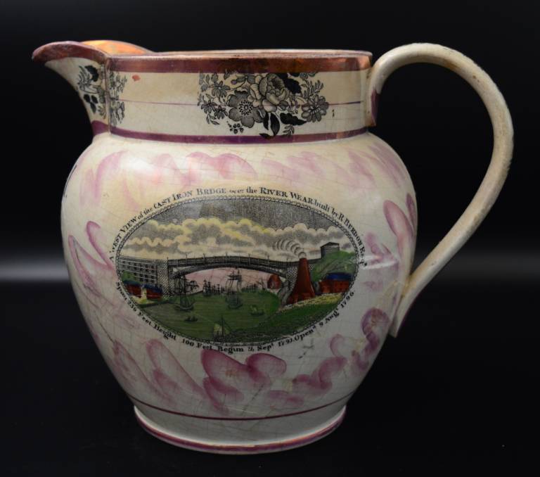 Sunderland Pink Lustre Jug W.B. No 1 - Unknown