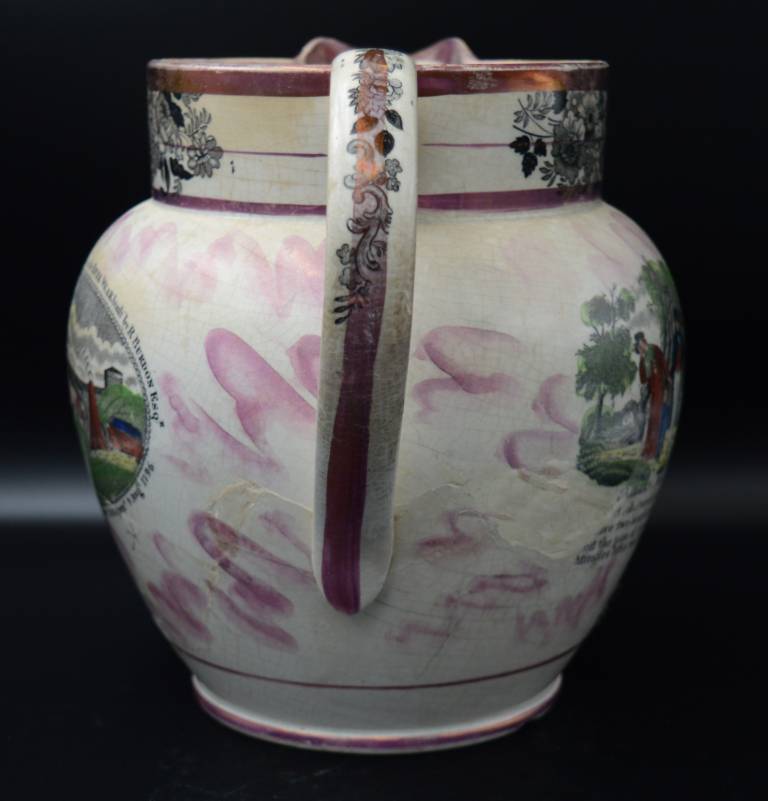 Sunderland Pink Lustre Jug W.B. No 1 - Unknown