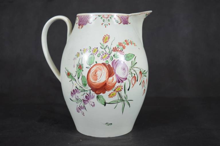 Large Floral Liverpool Porcelain Jug - Unknown