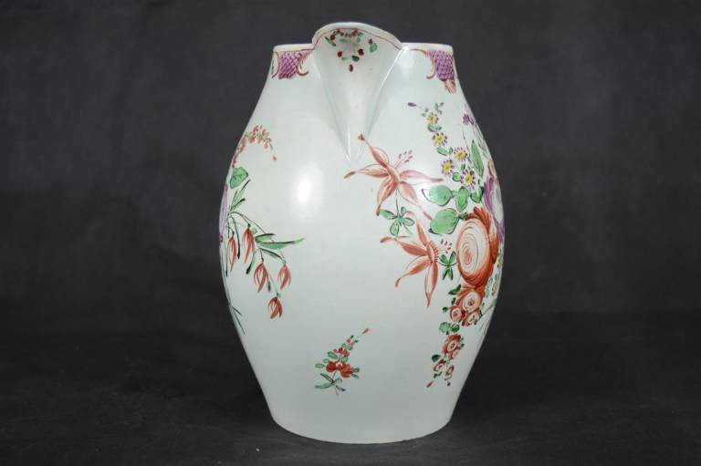 Large Floral Liverpool Porcelain Jug - Unknown