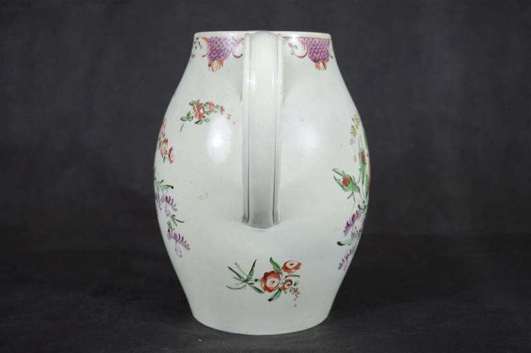 Large Floral Liverpool Porcelain Jug - Unknown