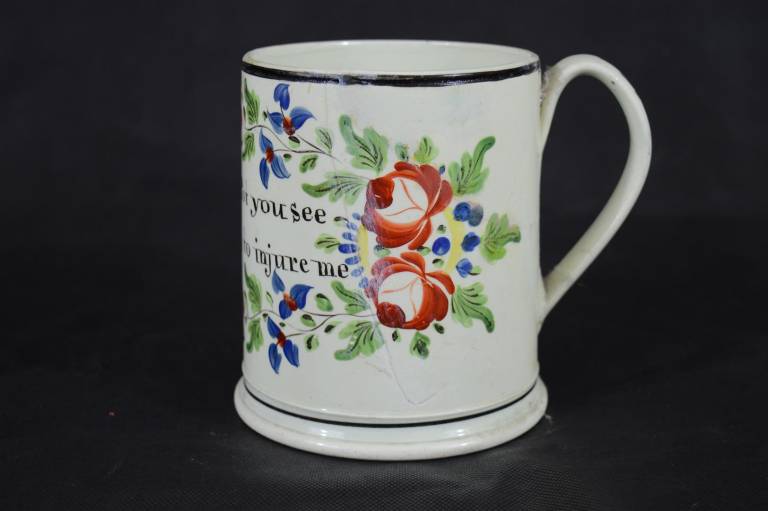 Early Pearlware Mug Beautifully Decorated - Unknown