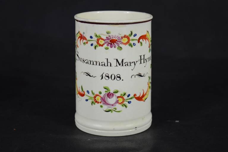 Early Pearlware Mug Named Susannah Mary Hyne 1808 - Unknown