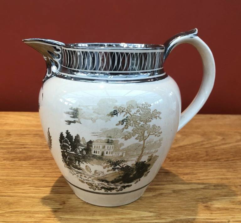 Georgian Staffordshire Silver Lustre Pearlware Jug - Charlottia Marston 1813 - Unknown