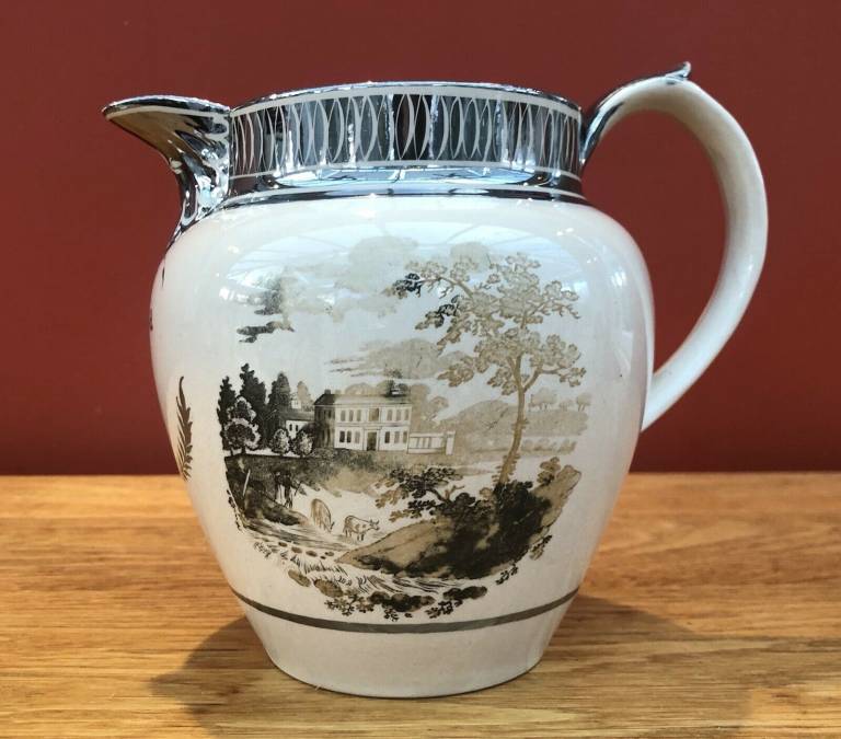 Georgian Staffordshire Silver Lustre Pearlware Jug - Charlottia Marston 1813 - Unknown