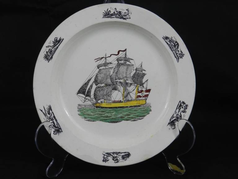 Dillwyn Coloured ship plate - Unknown