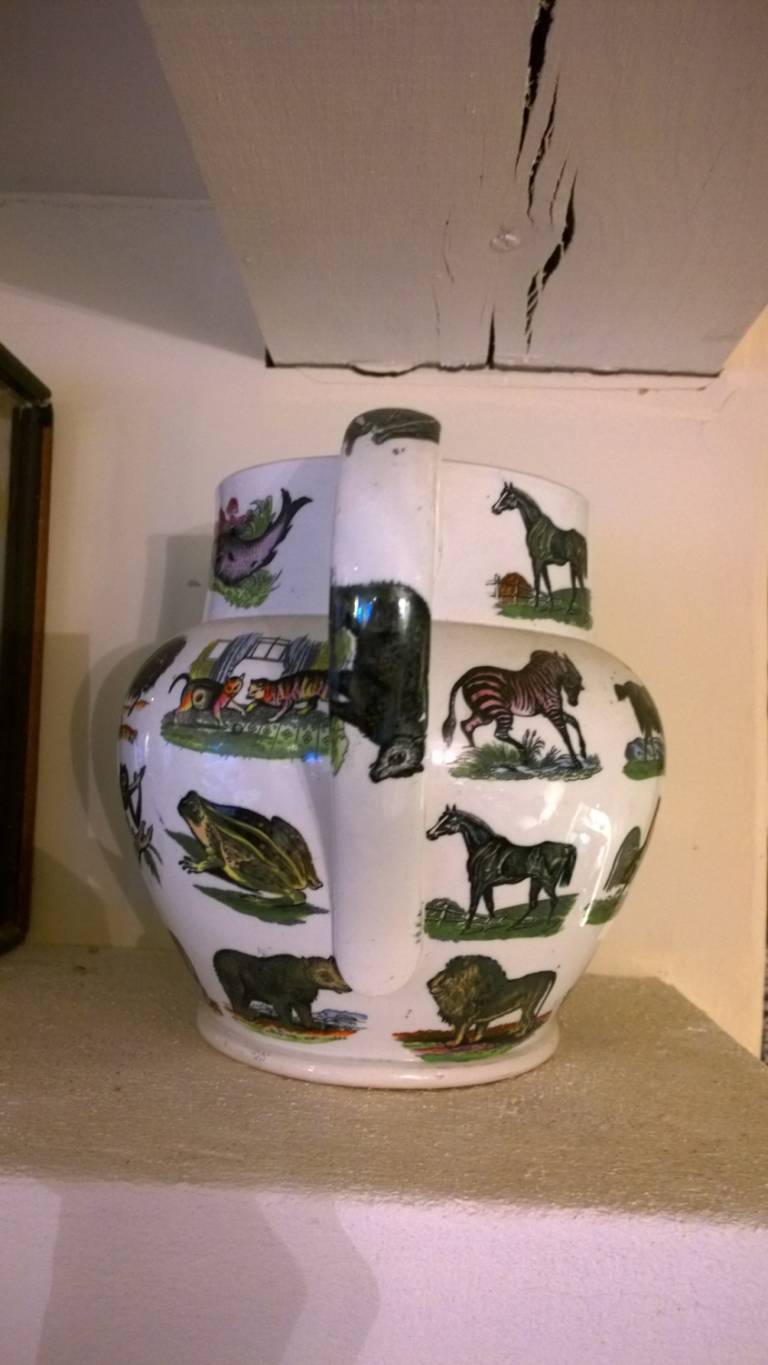 Elsmore and Forster Large Jug with Animals Named Joseph Holloway 1860 - Elsmore and Forster