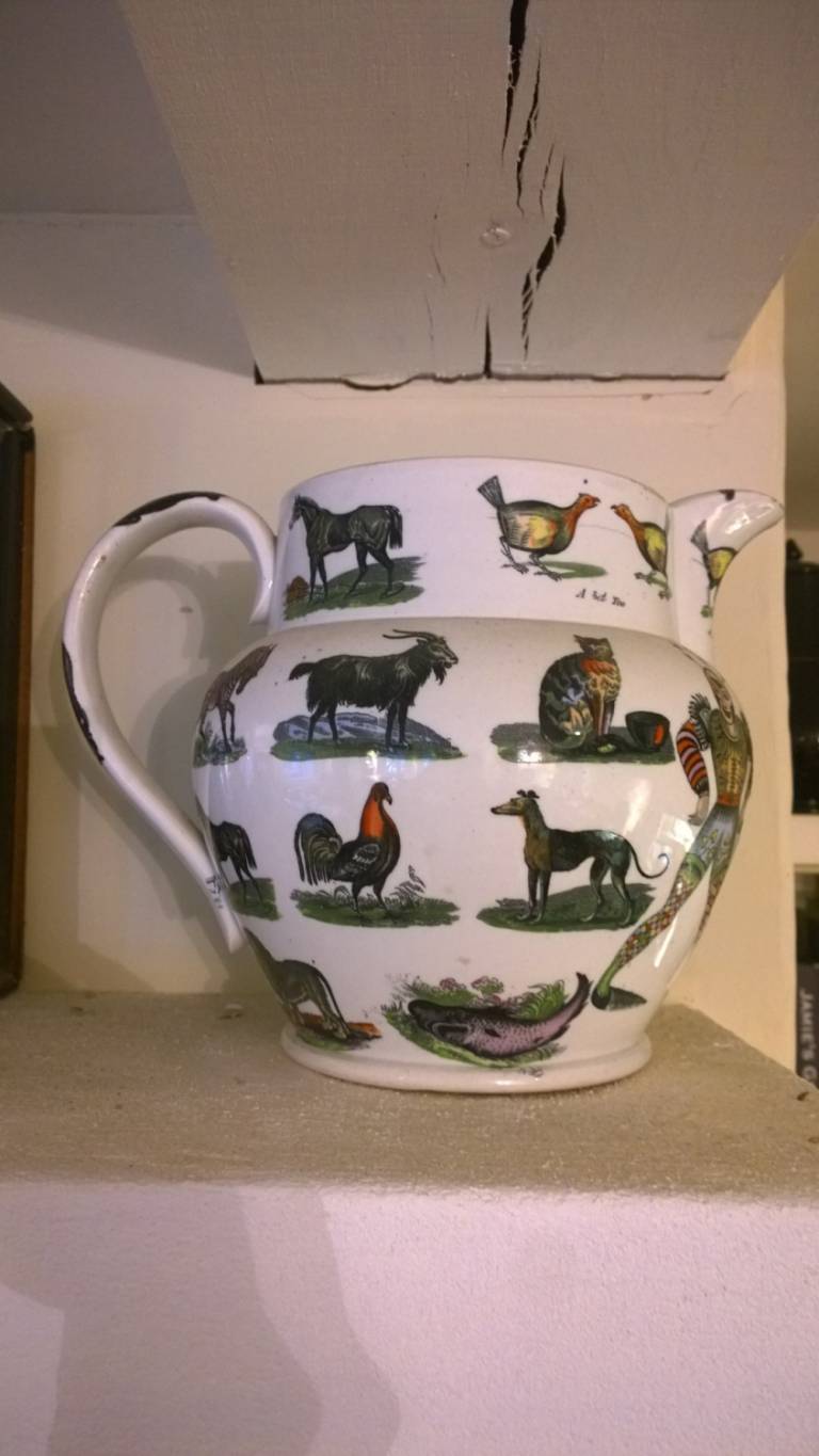 Elsmore and Forster Large Jug with Animals Named Joseph Holloway 1860 - Elsmore and Forster