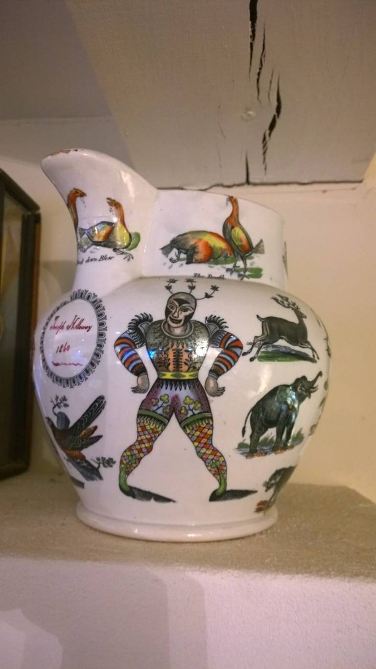 Elsmore and Forster Large Jug with Animals Named Joseph Holloway 1860 - Elsmore and Forster