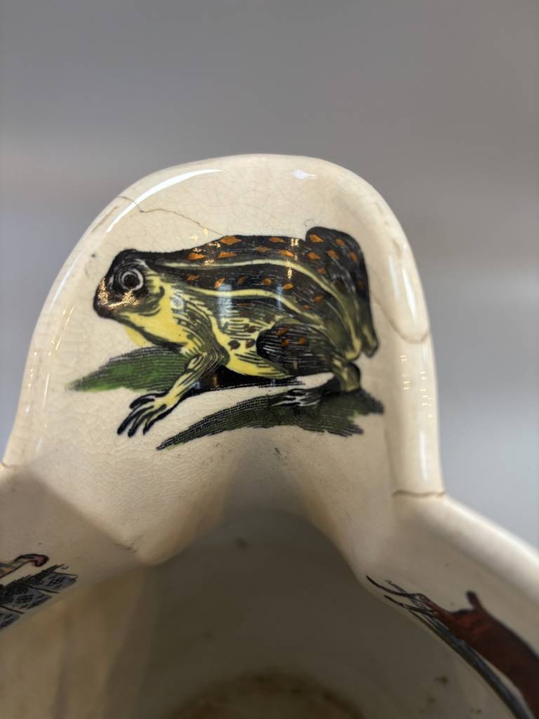 Elsmore and Forster Large Harlequin Jug with Animals and Flower Motif - Elsmore and Forster