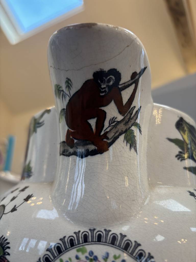 Elsmore and Forster Large Harlequin Jug with Animals and Flower Motif - Elsmore and Forster