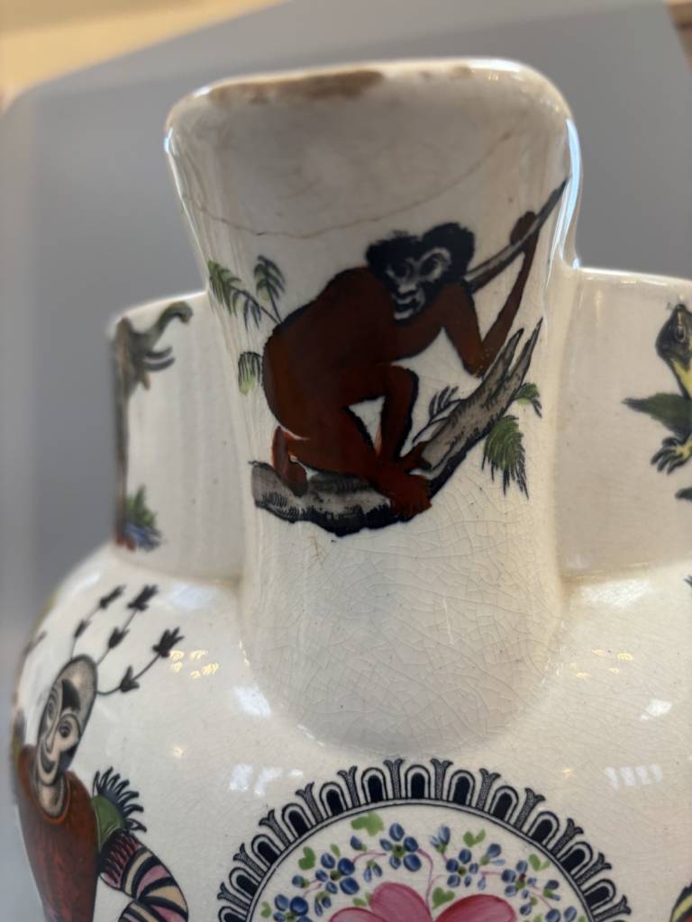 Elsmore and Forster Large Harlequin Jug with Animals and Flower Motif - Elsmore and Forster