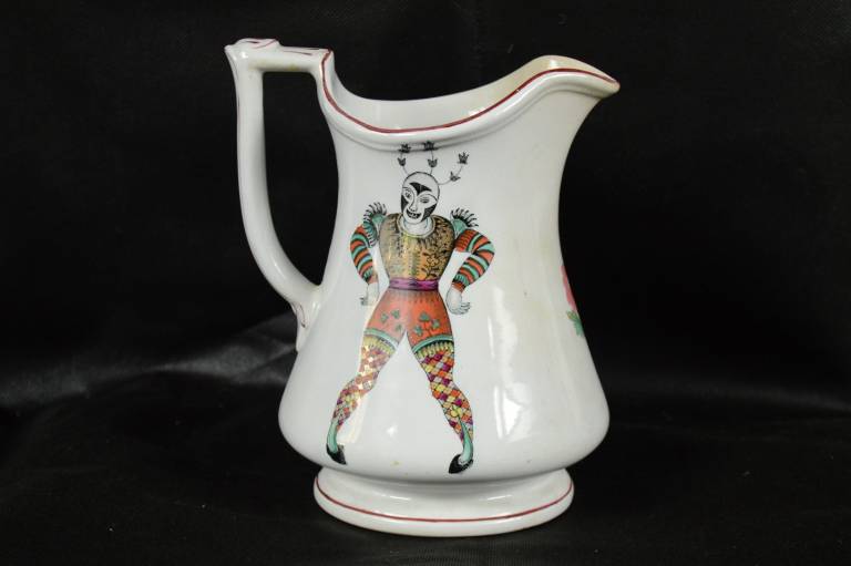 Elsmore and Forster Jug with Double Harlequins & Flower - Elsmore and Forster
