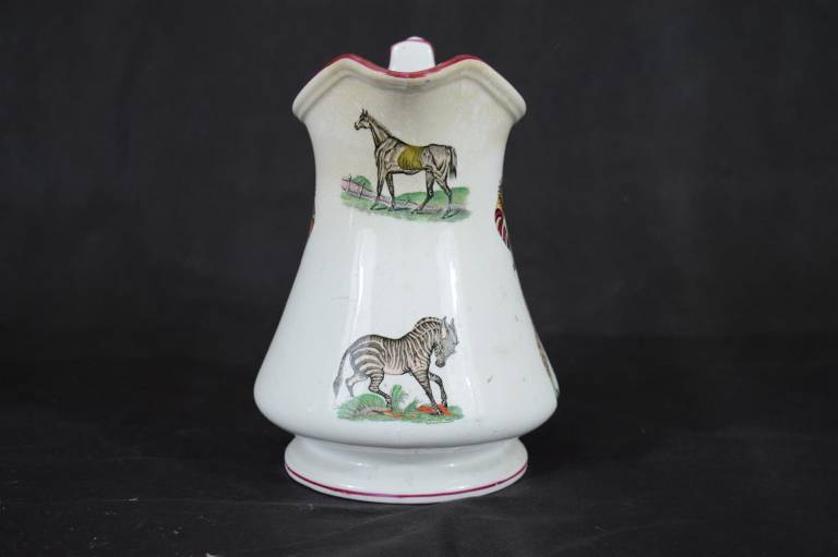 Elsmore and Forster Jug with Double Harlequins & Horse/Zebra Motif - Elsmore and Forster