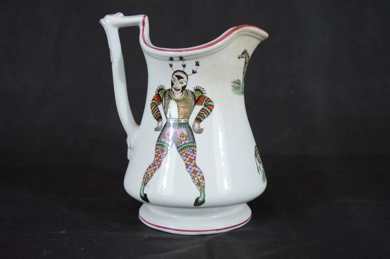 Elsmore and Forster Jug with Double Harlequins & Horse/Zebra Motif - Elsmore and Forster