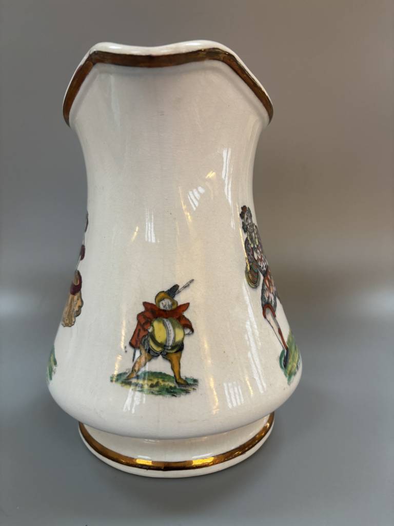 Elsmore and Forster Jug with Double Harlequins & Dancing Girls - Elsmore and Forster