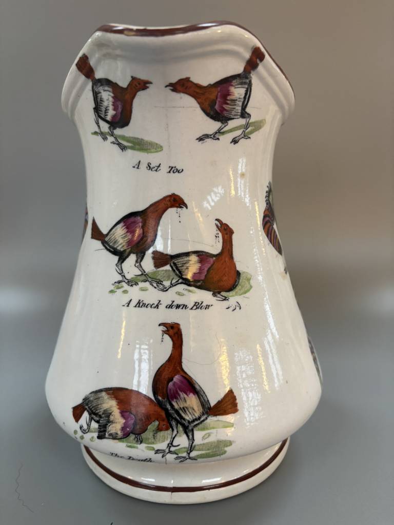 Elsmore and Forster Jug with Two Harlequins & Animal Motif - Elsmore and Forster