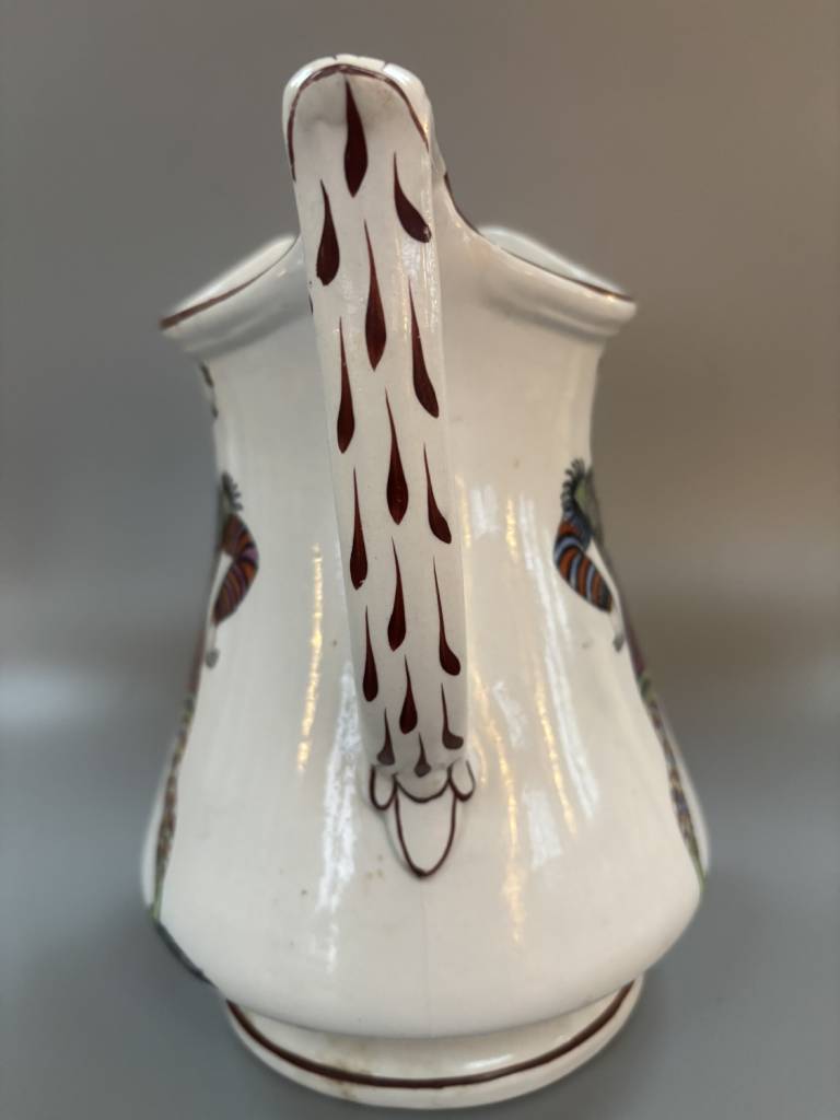 Elsmore and Forster Jug with Two Harlequins & Animal Motif - Elsmore and Forster