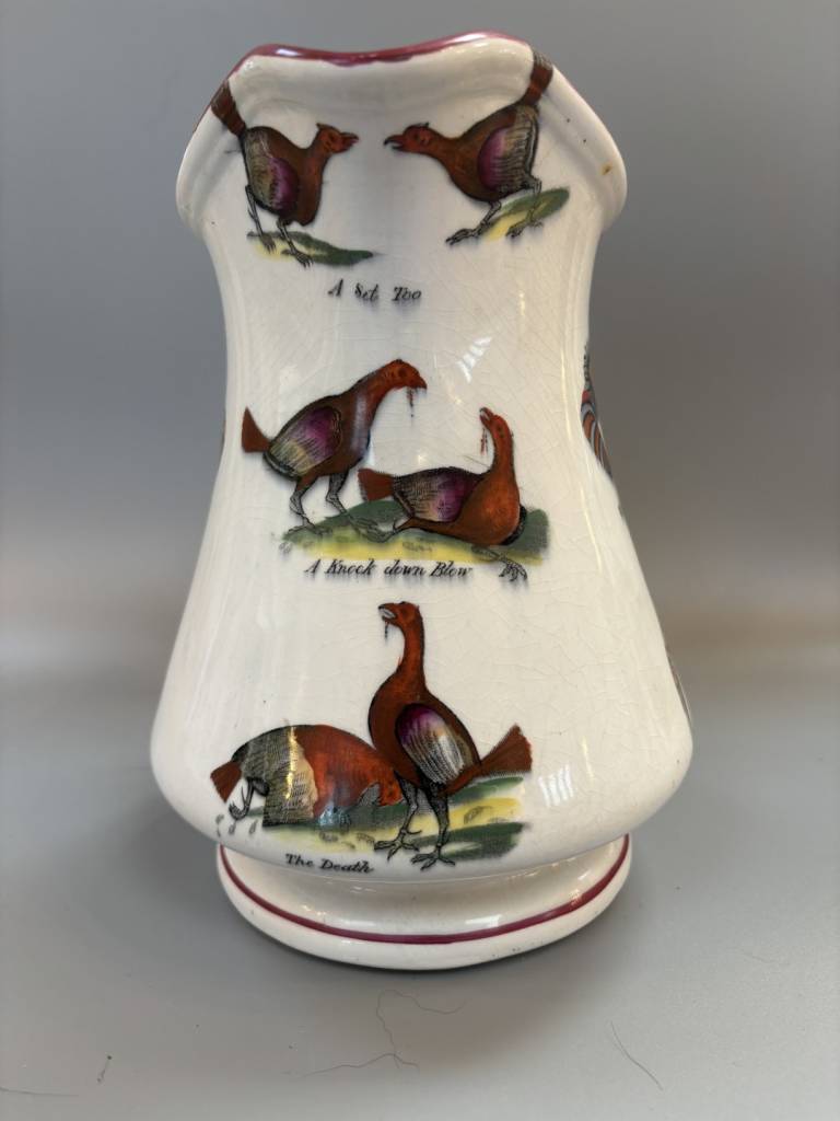 Elsmore and Forster Jug with Double Harlequins & Cocks Motif - Elsmore and Forster