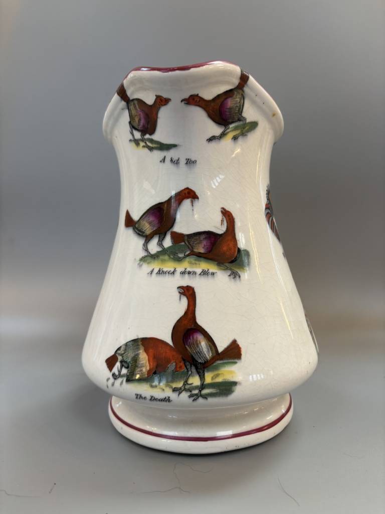 Elsmore and Forster Jug with Double Harlequins & Cocks Motif - Elsmore and Forster