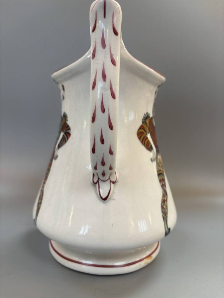 Elsmore and Forster Jug with Double Harlequins & Cocks Motif - Elsmore and Forster