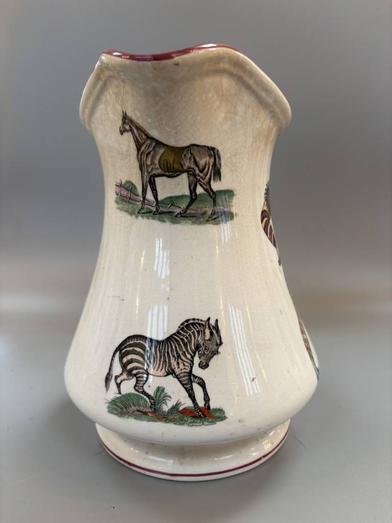 Elsmore and Forster Jug with Double Harlequins & Cocks Motif - Elsmore and Forster