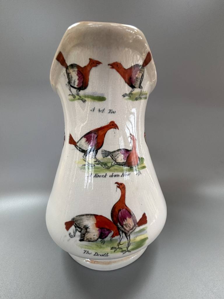 Elsmore and Forster Puzzle Jug with Double Harlequins & Three Cocks Motif - Elsmore and Forster