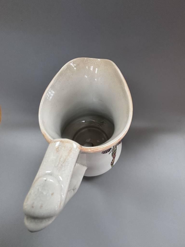 Elsmore and Forster Puzzle Jug with Double Harlequins & Three Cocks Motif - Elsmore and Forster